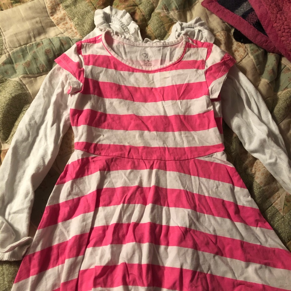 Pink and white dress